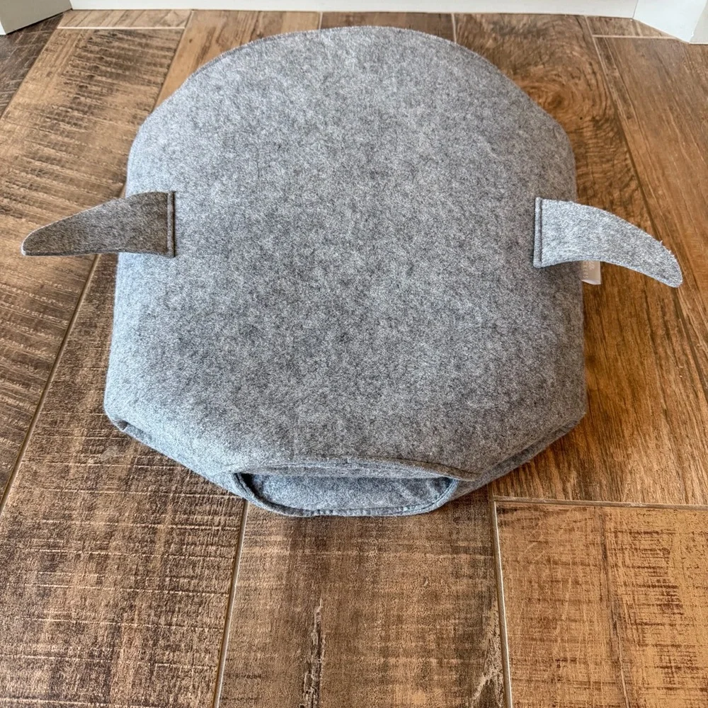 Little Stackers Gray Shark Felt Basket Hamper Toy Storage